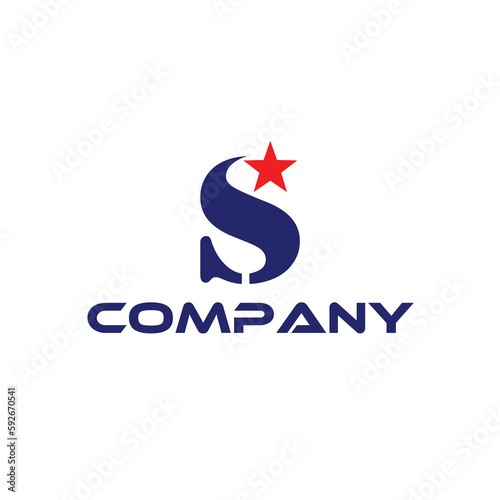 Letter S and a Star logo