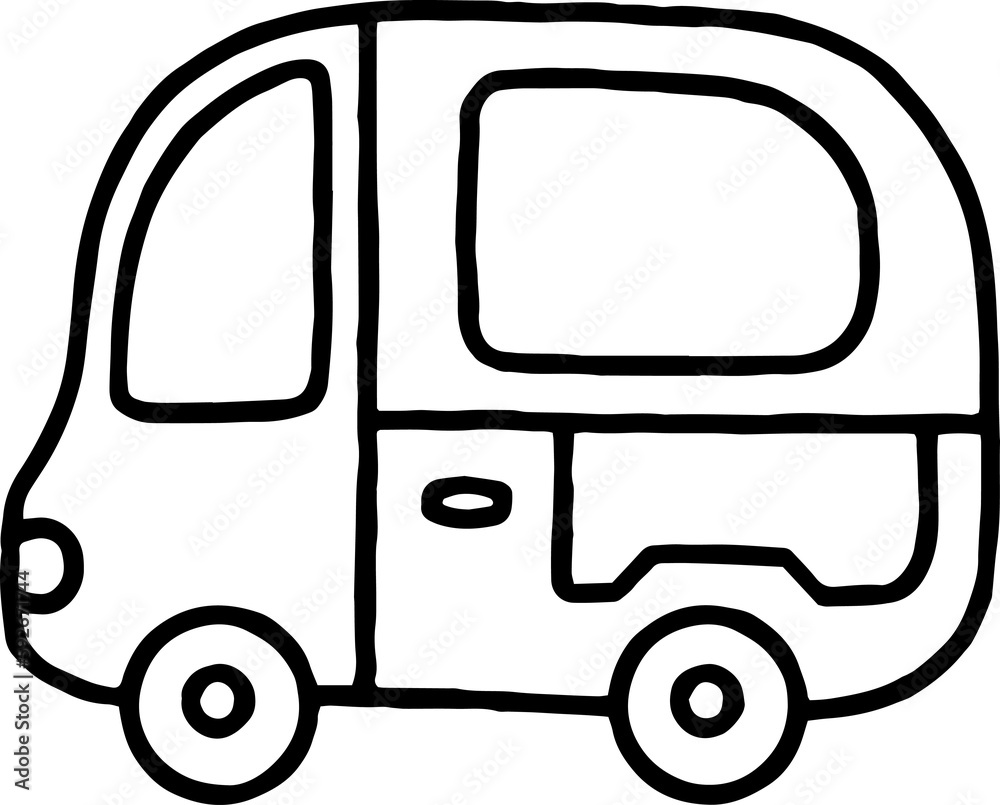 Obraz premium van outline doodle