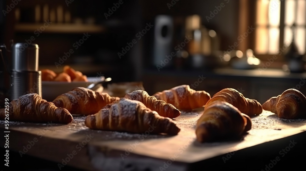 Croissant, Generative AI, Illustration Croissant, Generative AI, Illustration