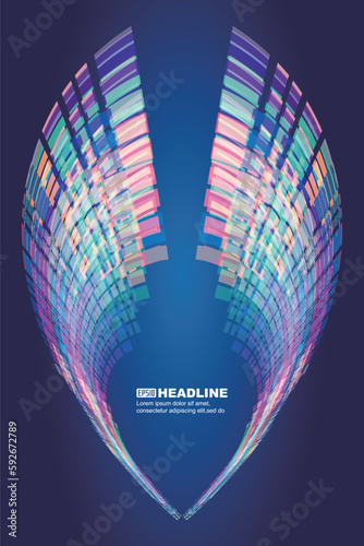Color square dynamic graphics neon technology sense spatial background