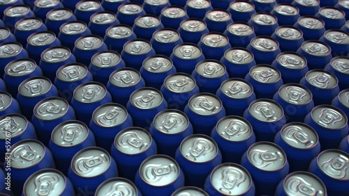 Soda Cans Arranged Closely - Warehouse photo