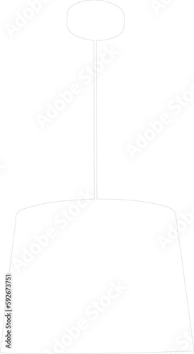 Chandelier silhouette drawing. Pendant light vector drawing