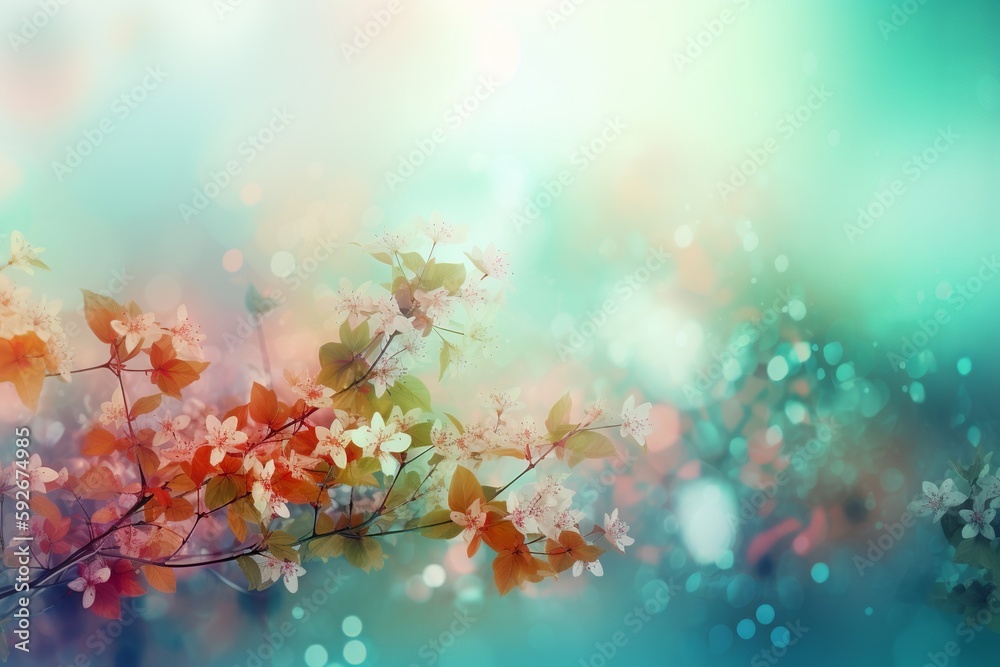 Fototapeta premium White flowers, spring abstract background.