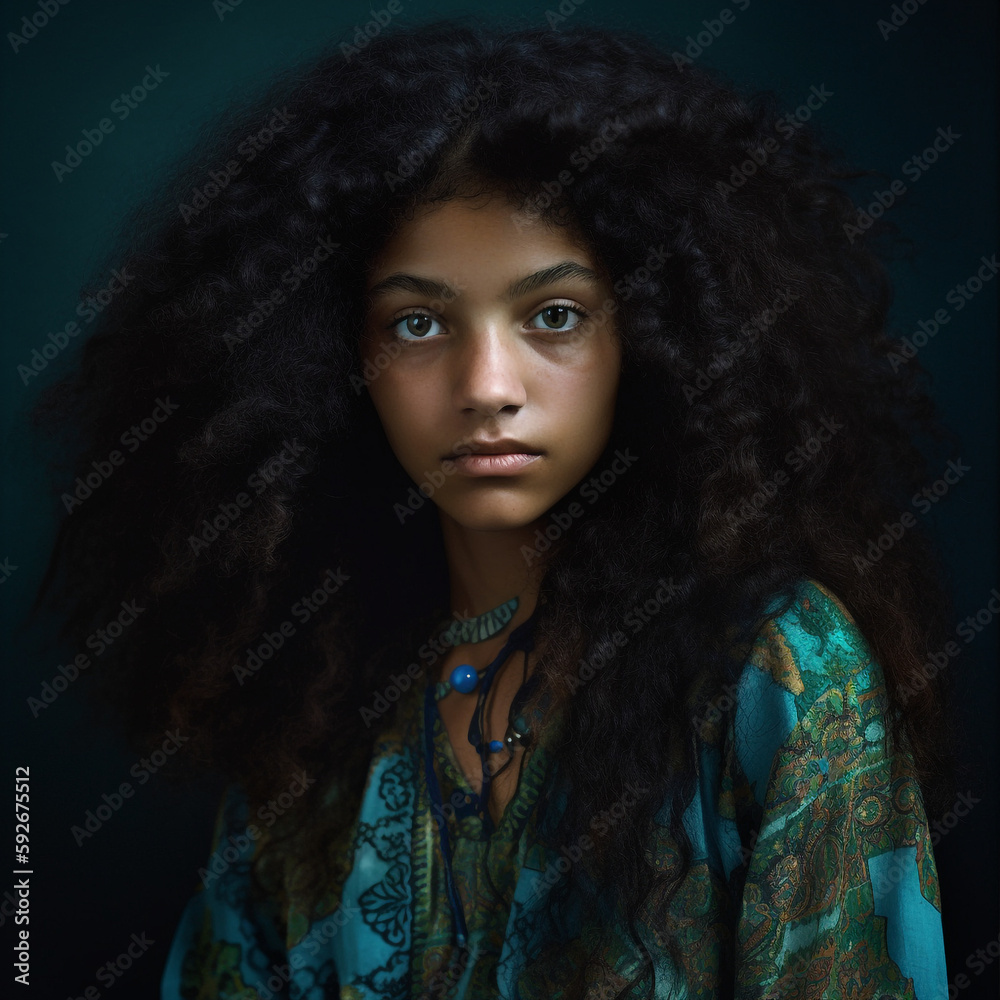 Generative AI portrait of confident and strong black teenager. Generative AI portrait of confident and strong black teenager.