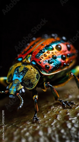 a closeup macro photography of a beautiful insect bug