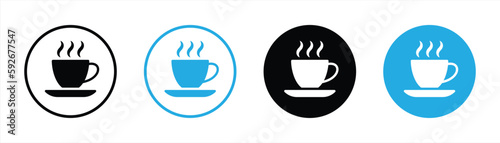 coffee cup icon set. flat style coffee cup icon symbol sign collections, vector illustration