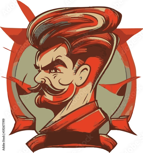 Barbershop logo multicolor vector illustration isolated on white background