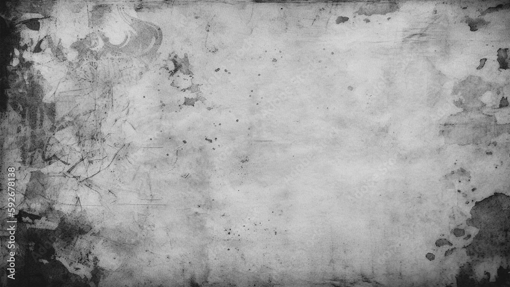 Black and white vintage scratched grunge isolated on background, old film effect. Distressed old abstract stock texture overlays. space for text.