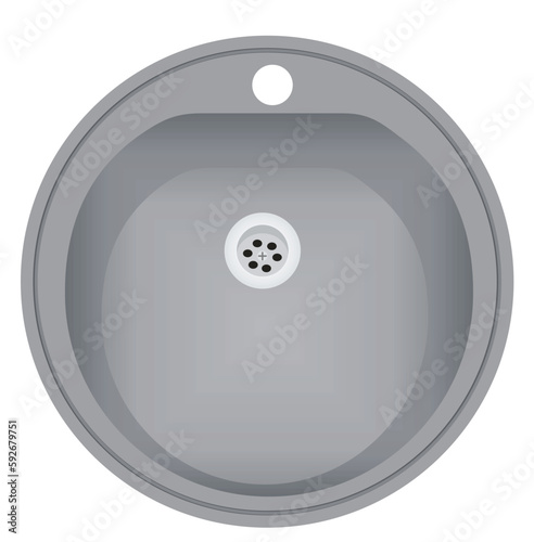Washbowl top view. vector illustration