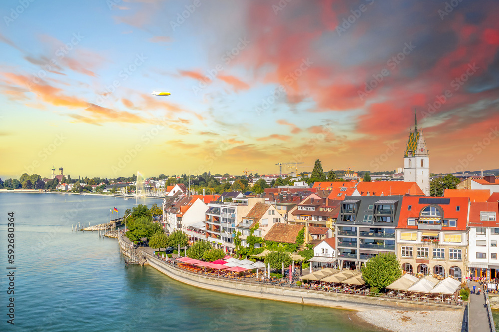 Blick über Friedrichshafen, Deutschland 