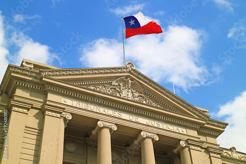 The Supreme Court of Chile or Palacio de los Tribunales de Justicia de Chile, Montt Varas Square, Santiago, Chile, South America