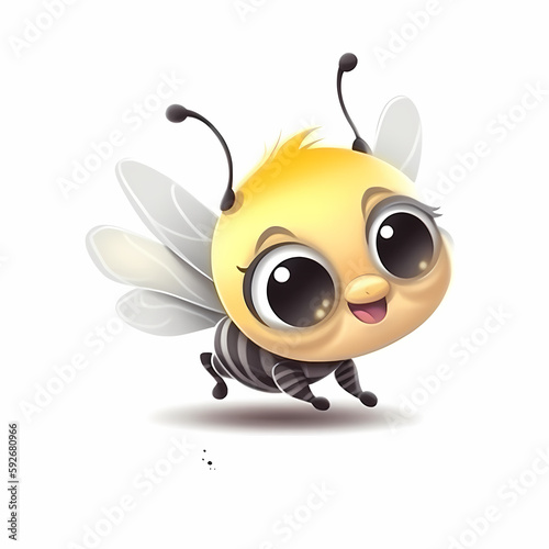 baby bee cartoon. Generative AI