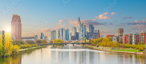 Downtown Frankfurt city skyline  cityscape of  Germany
