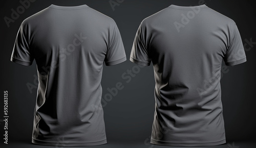 blank grey tshirt mockup,close up grey t-shirt on dark background ,generative ai