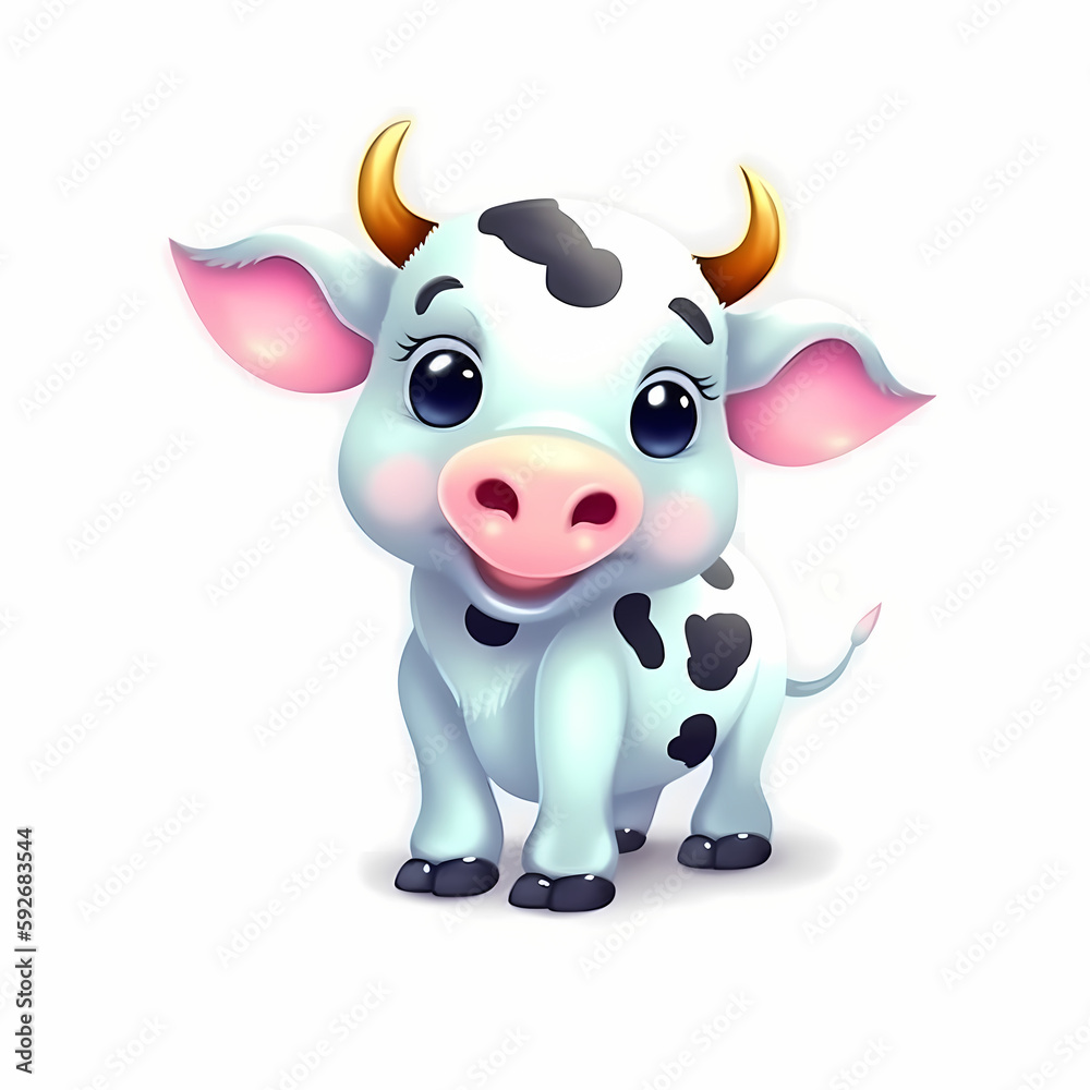 cute baby cow. Generative AI
