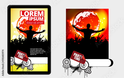 Music event concept for internet banners, social media banners, headers of websites, vector illustration 