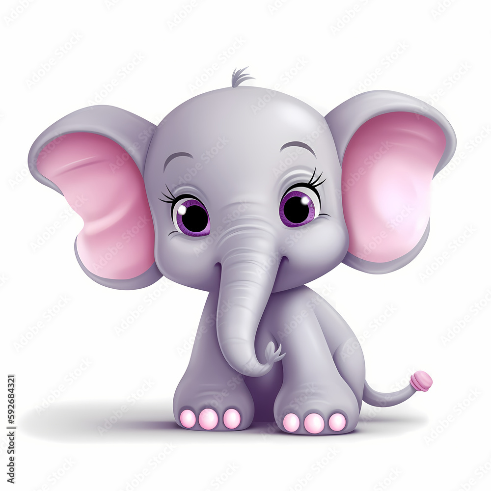 cute baby elephant. Generative AI