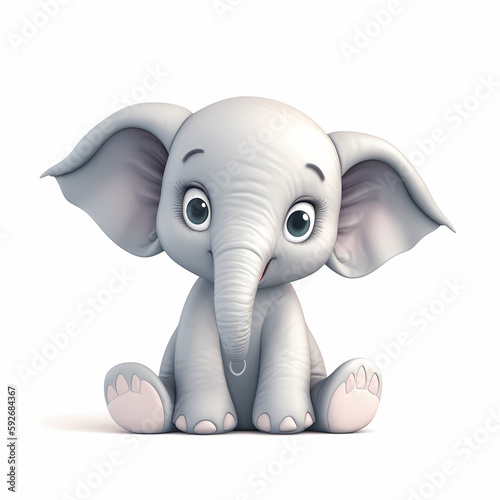 cute baby elephant. Generative AI