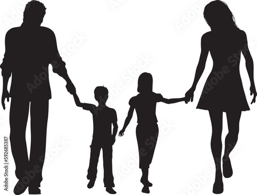 silhouette of a family
