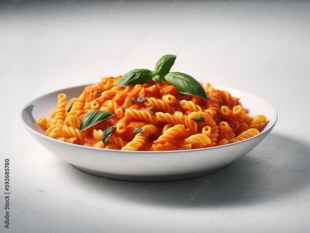 Close-up of Freshly Cooked Pasta Plate. Close-up of Freshly Cooked Pasta Plate.