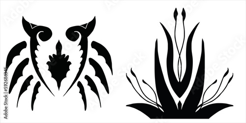  symmetrical black tattoo icon tattoo sticker