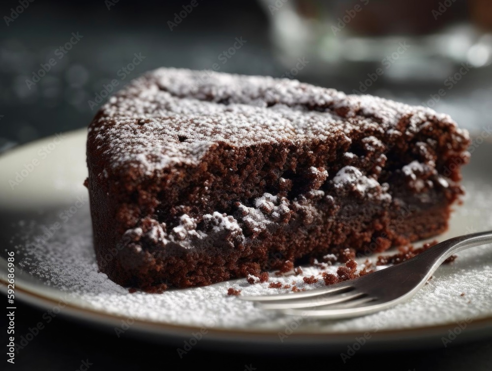 Close-Up of Freshly Baked Chocolate Cake with Bottom Left View. Close-Up of Freshly Baked Chocolate Cake with Bottom Left View.