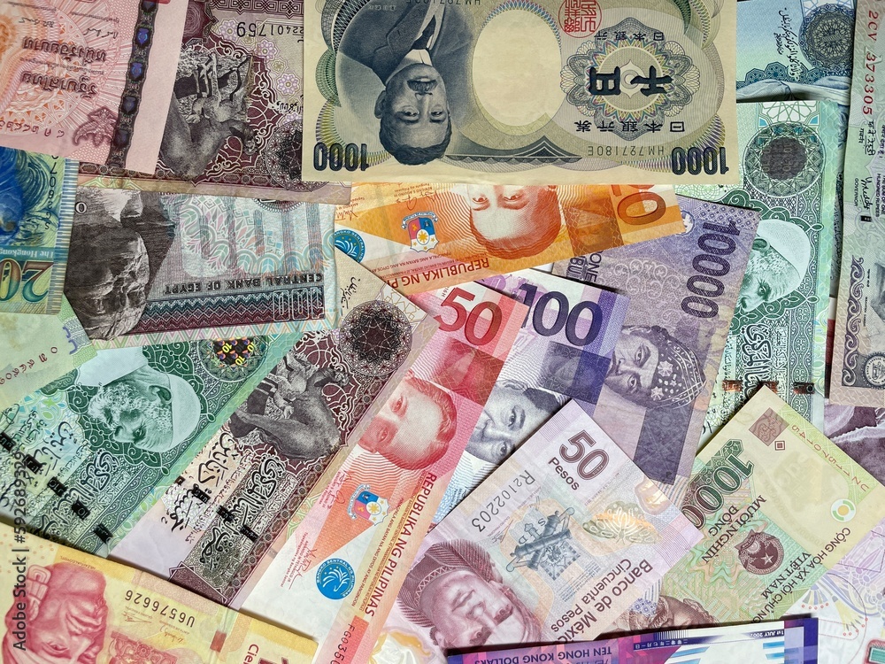 Obraz premium a multinational money background