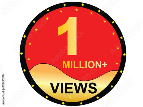1M Views celebration background design.5 million Views vector design
