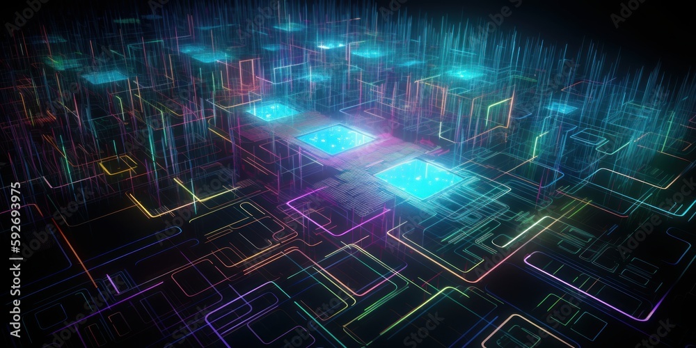 abstract background circuit computer and chip, generative ai abstract background circuit computer and chip, generative ai