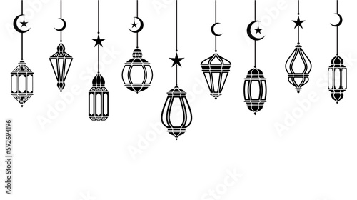 set of lanterns ramadan