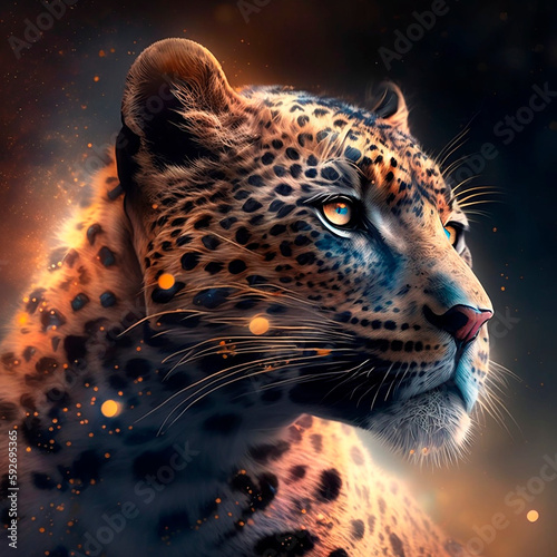 portrait leopard in the wild nature