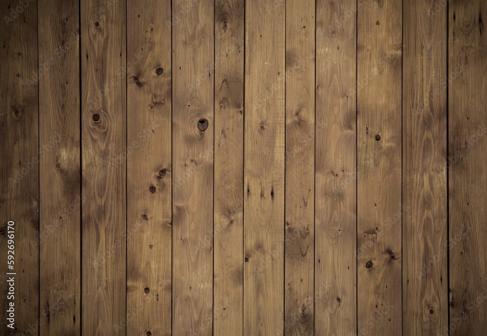 Naklejka premium Old wooden plank wall texture aged and darkened over the years