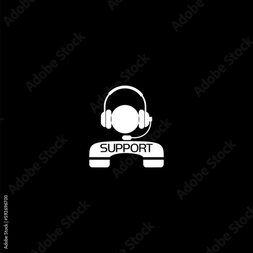 Support service icon isolated on dark background