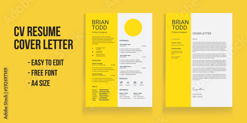 Cv Resume and Cover Letter Clean Modern Resume and Cover Letter Layout Minimalist resume cv template