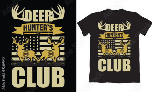 DEER HUNTER'S ESTD 1819 CLUB-HUNTING T-SHIRT DESIGN GRAPHIC