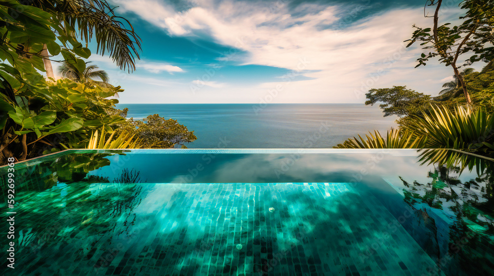 An enchanting image of a luxurious infinity pool, providing a tranquil and indulgent setting for an unforgettable summer retreat