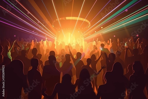 people dancing in the nightclub. Generative AI