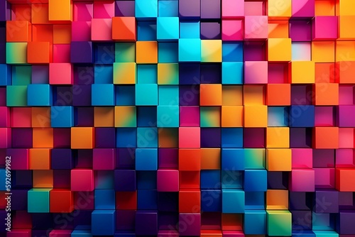 abstract background of cubes. Generative AI