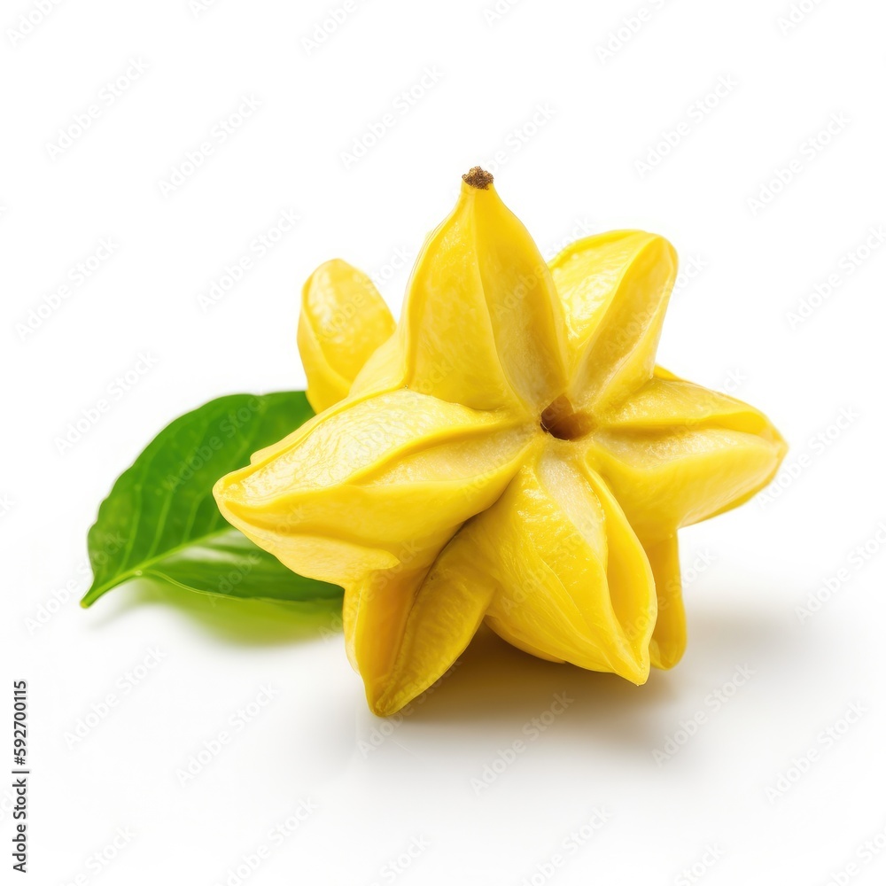 Carambola Star Fruit fruit isolated on white background. Generative AI Carambola Star Fruit fruit isolated on white background. Generative AI