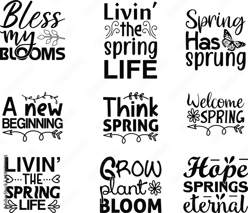 Spring Quotes SVG Bundle 