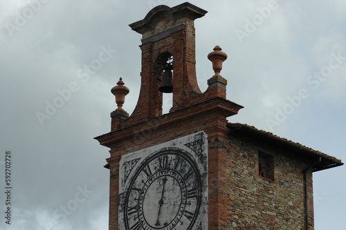 Campanile ed orologio della Basilica di Santa Maria di Impruneta (Firenze) photo