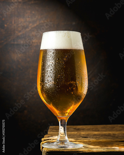 Fotografia glass of beer on dark background