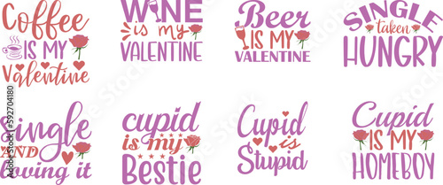 Wine Valentine day SVG Bundle 