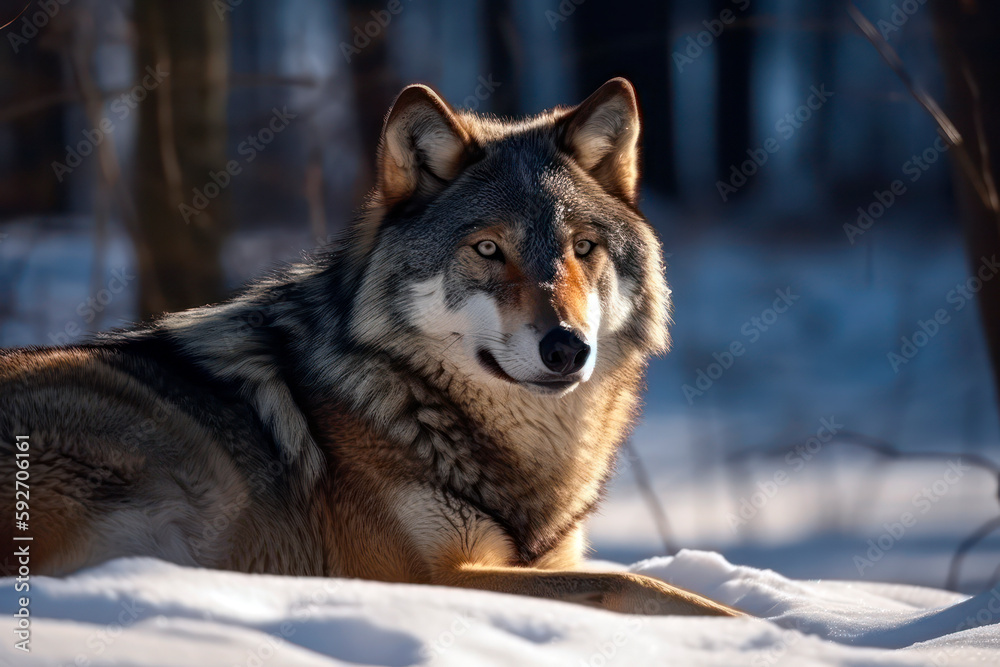 Fototapeta premium Portret wilka, Generative AI