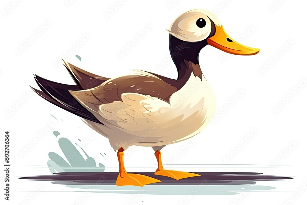 a close-up of a duck quacking. Generative AI