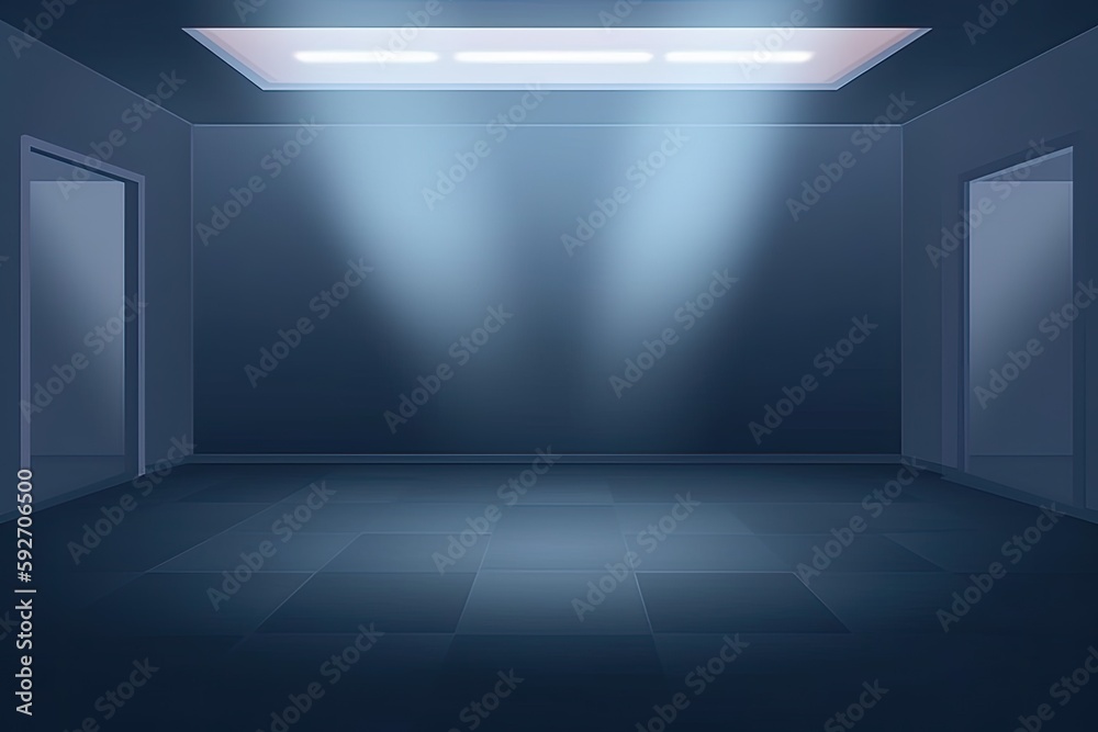 A luxurious abstract blue gradient is set on a smooth dark blue background with a black vignette. Generative AI