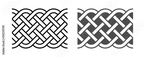 Celtic Sailor Knot Frame Border Ornament Seamless Pattern Decorative Vector Illustration