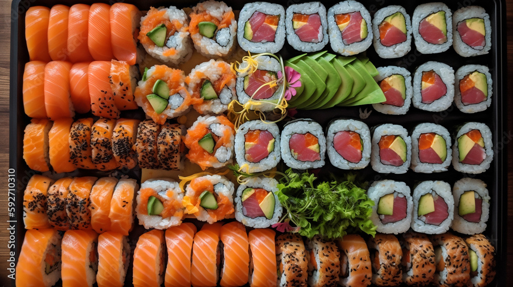 Sushi saumon et Maki saumon