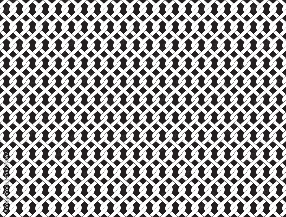 Illustration of chain link fence seamless with black in background