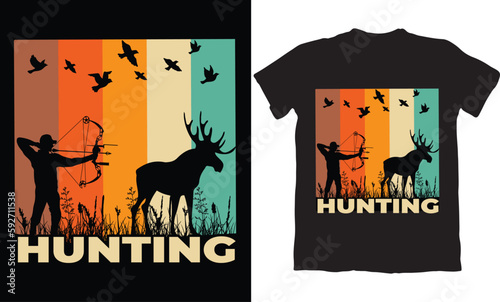 HUNTING-HUNTING T-SHIRT DESIGN GRAPHIC